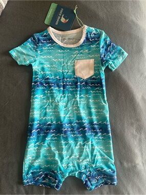 Coco Moon- Nalu Shortie Bamboo Romper- 12-18 M